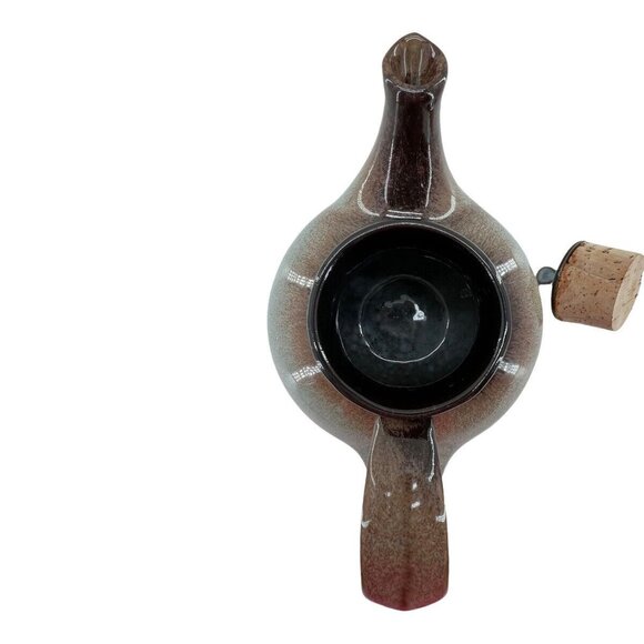 Vtg Peter Pots Pottery 1960s Creamer Sugar Teapot w Lid 4 Pc Ombre - Picture 6 of 9